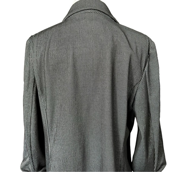 Tommy Hilfiger Single Button Ruched Sleeve Striped Blazer Black Blazer Size 14 - Picture 9 of 15